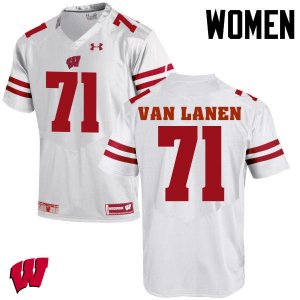 Women's Wisconsin Badgers NCAA #71 Cole Van Lanen White Authentic Under Armour Stitched College Football Jersey SY31P52FF